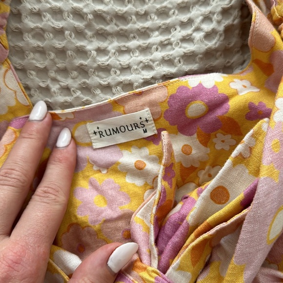 Rumours Puff Sleeve Tie Crop Top Floral - Picture 4 of 5